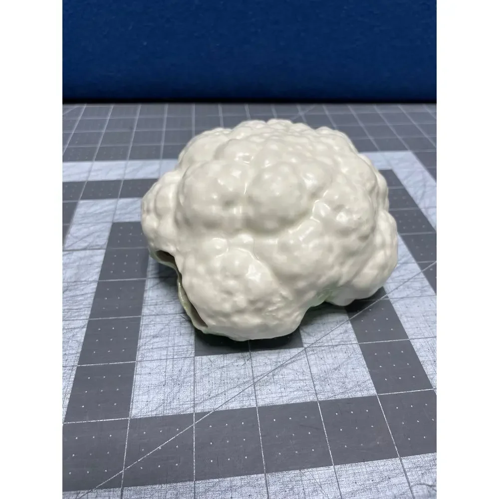 Realistic Ceramic Cauliflower Head White‎ Green Home Decor Prop Fake Staging